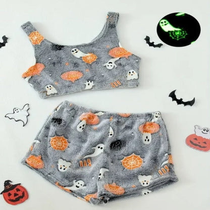 Women’s Luminous Flannel Pajamas for a Spooky Cozy Night!