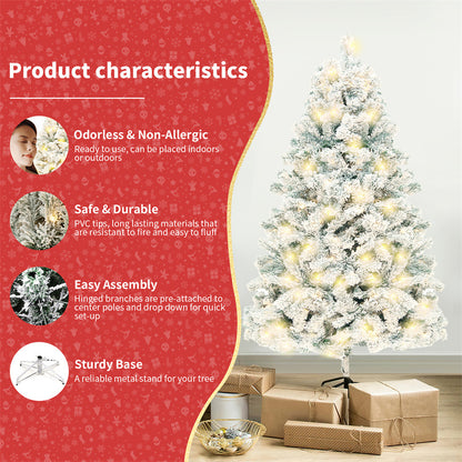 PVC Snow-Flocked Cedar Christmas Tree for Window & Mall Decoration