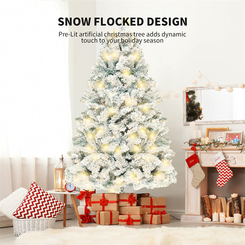 PVC Snow-Flocked Cedar Christmas Tree for Window & Mall Decoration