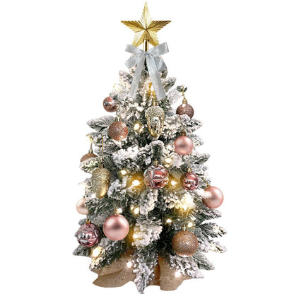 2ft Snow-Flocked Mini Christmas Tree with Lights – Perfect Tabletop Décor